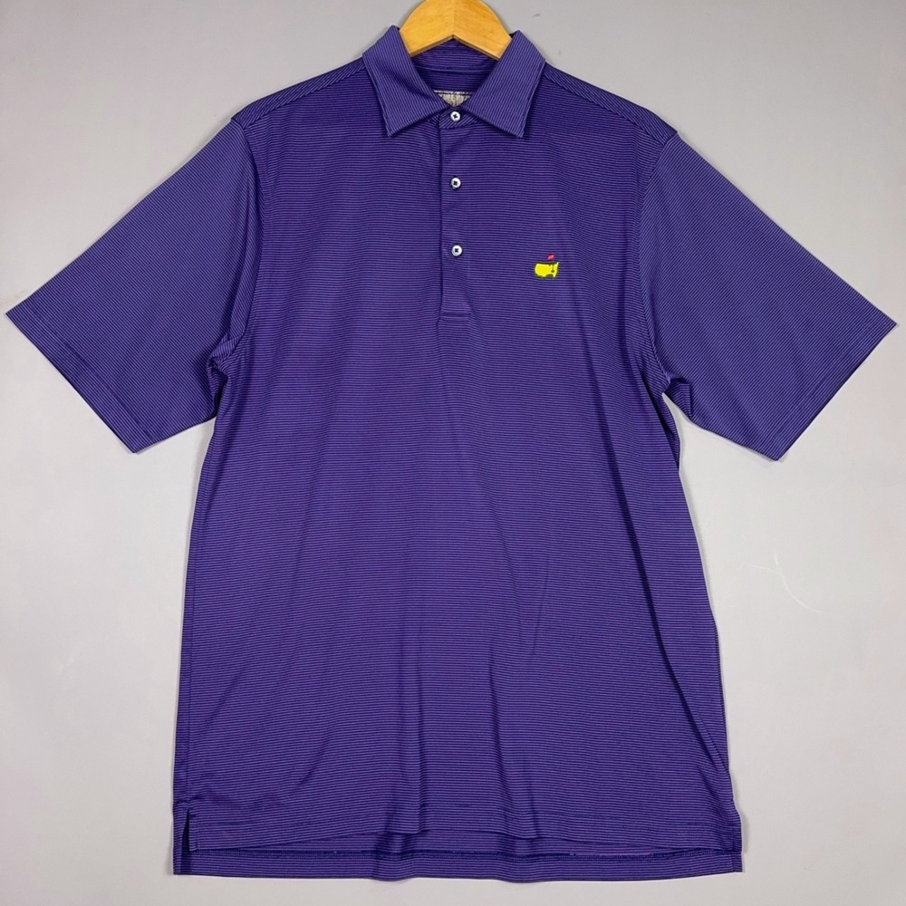Masters Striped Polo Mens Size Medium Purple Golf Preppy tournament